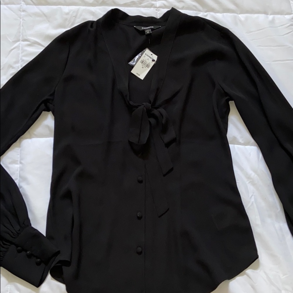 Tie neck, dress shirt from express.